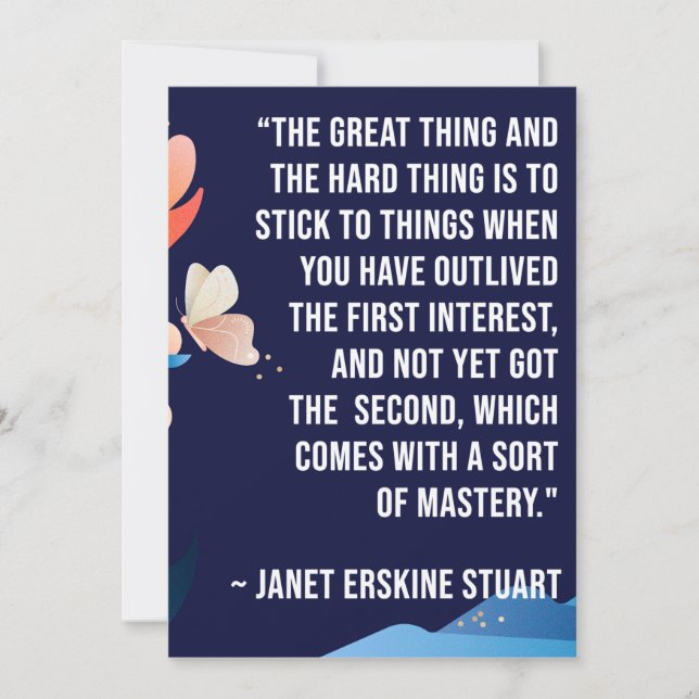 The Great Thing and the Hard Thing Quotation Card (Front)