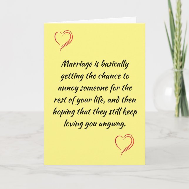 THE GREAT THINGS ABOUT BEING MARRIED CARD (Front)