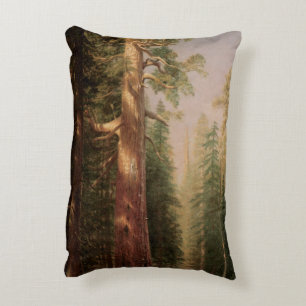 The Great Trees, Mariposa Grove, CA by Bierstadt Decorative Cushion