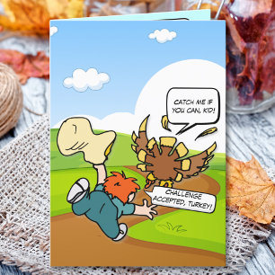 The Great Turkey Chase A Funny Thanksgiving Holiday Card