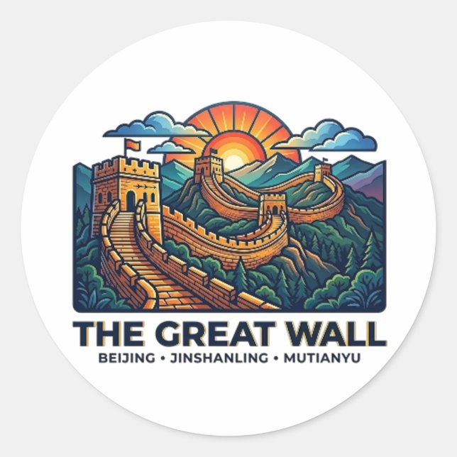 THE GREAT WALL CLASSIC ROUND STICKER (Front)