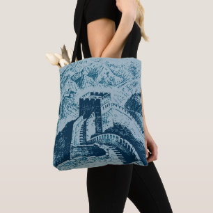 The Great Wall in Blue Tote Bag