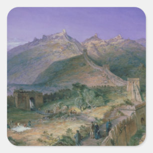 The Great Wall of China, 1886 (w/c) Square Sticker