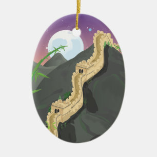 The Great Wall of China cartoon Ceramic Tree Decoration