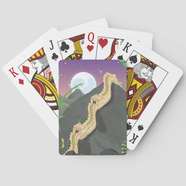 The Great Wall of China cartoon Playing Cards (Back)