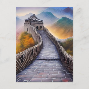 The Great Wall of China is one of the most iconic  Postcard
