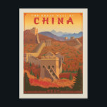 The Great Wall of China Postcard<br><div class="desc">Anderson Design Group is an award-winning illustration and design firm in Nashville,  Tennessee. Founder Joel Anderson directs a team of talented artists to create original poster art that looks like classic vintage advertising prints from the 1920s to the 1960s.</div>