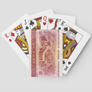 The Great Wall on the Back of Chinese Money Bill Playing Cards