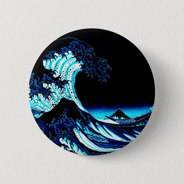 The Great Wave 6 Cm Round Badge (Front)