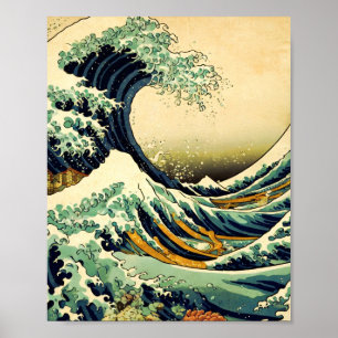 The Great Wave at Kanagawa Artistic Vintage Style Poster