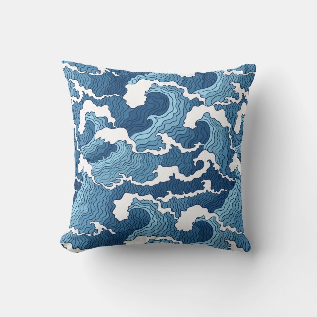 The Great Wave Blue Pattern Cushion (Front)