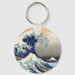 The Great Wave, by Hokusai, Fine Art Key Ring