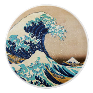 The Great Wave by Hokusai Vintage Japanese Ceramic Knob