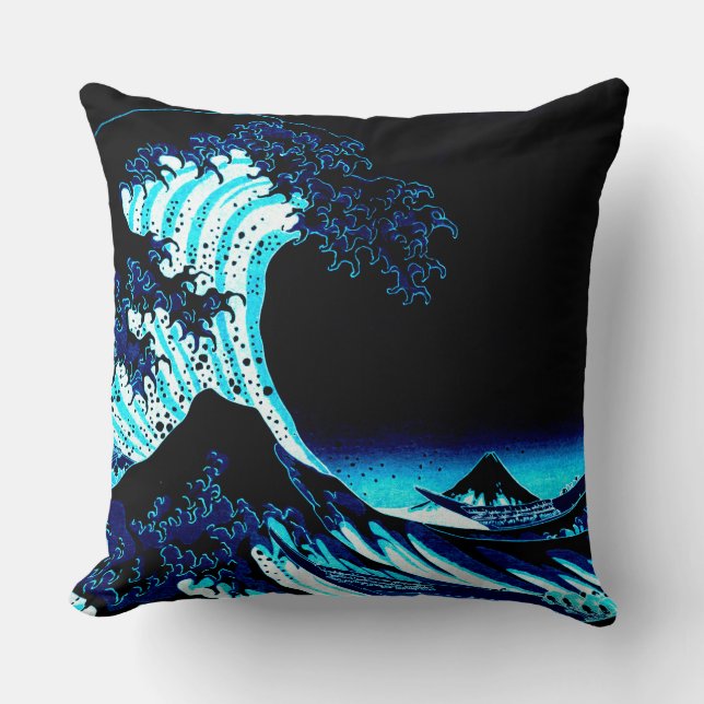 The Great Wave Deep Blue Cushion (Front)