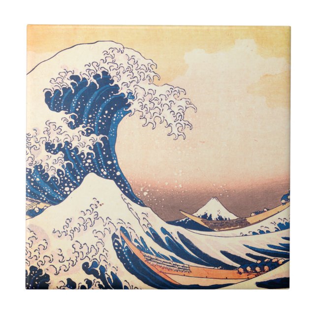 The Great Wave  - Japanese  art Ceramic Tile (Front)
