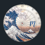 The Great Wave - Japanese art Dart Board<br><div class="desc">The Great Wave is a famous Japanese painting by Katsushika Hokusai, who lived in the nineteenth century. lumirala edited and applied it to this Dart Board. It's now simple to personalise with your monogram.</div>