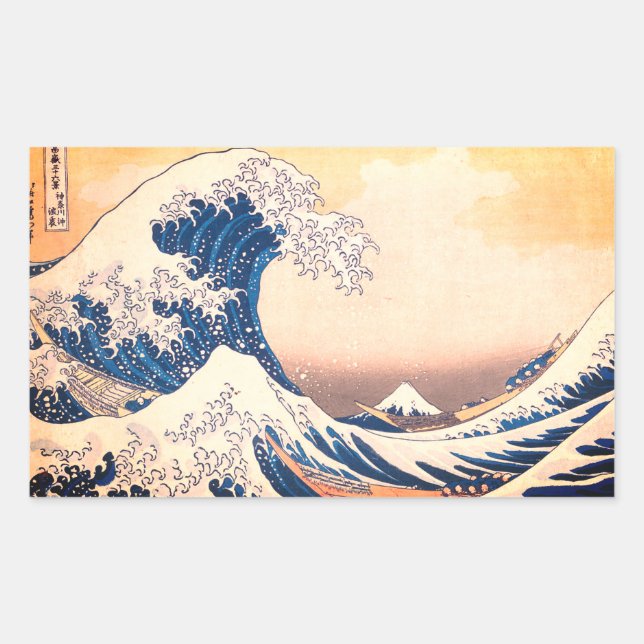 The Great Wave  - Japanese  art   Rectangular Sticker (Front)