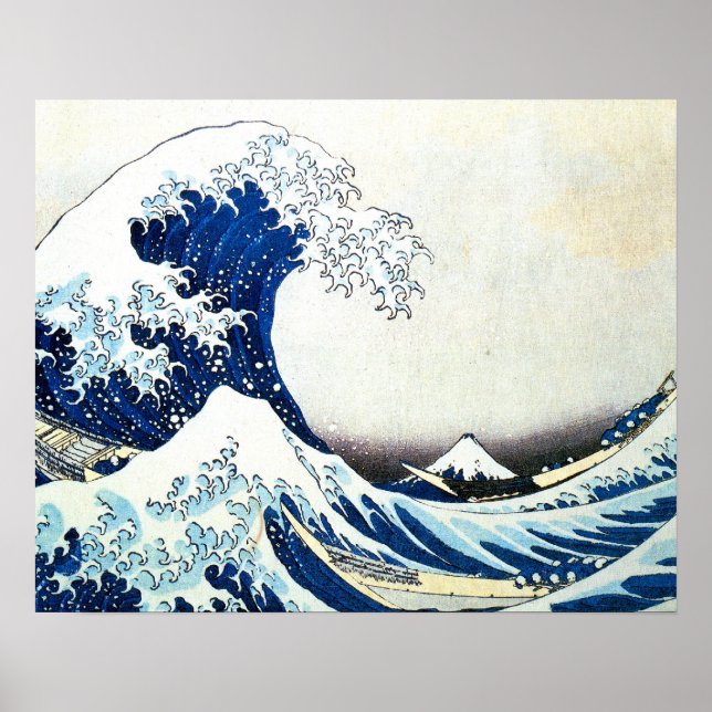 "The Great Wave" Japanese Painting by Hokusai Poster (Front)