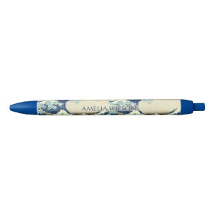 The Great Wave – Katsushika Hokusai – Custom Text Black Ink Pen