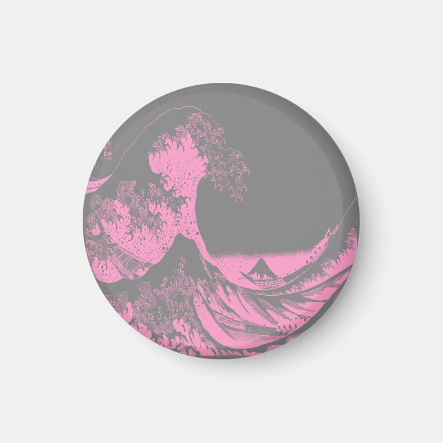 The Great Wave Magnet Pink & Grey (Front)
