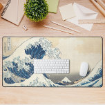 the great wave mount fuji painting japanese art desk mat<br><div class="desc">Desk mat mouse pad featuring the japanese painting "the great wave" with vulcano mount fuji</div>