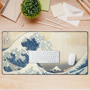 the great wave mount fuji painting japanese art desk mat