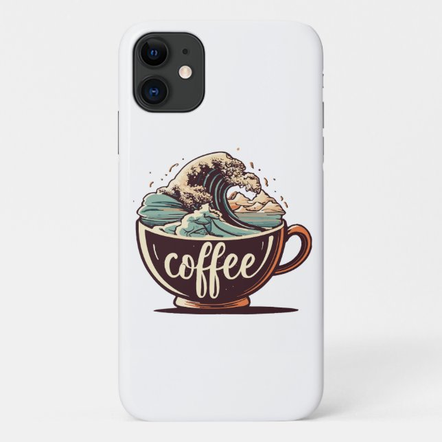 The Great Wave Of Coffee Case-Mate iPhone Case (Back)