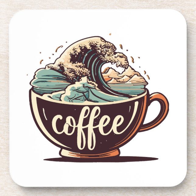 The Great Wave Of Coffee Coaster (Front)