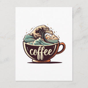 The Great Wave Of Coffee Enclosure Card