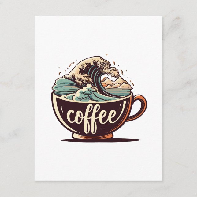 The Great Wave Of Coffee Enclosure Card (Front)