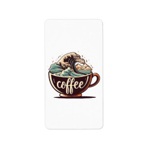 The Great Wave Of Coffee Label
