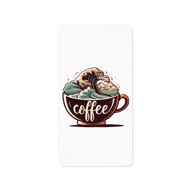 The Great Wave Of Coffee Label (Front)