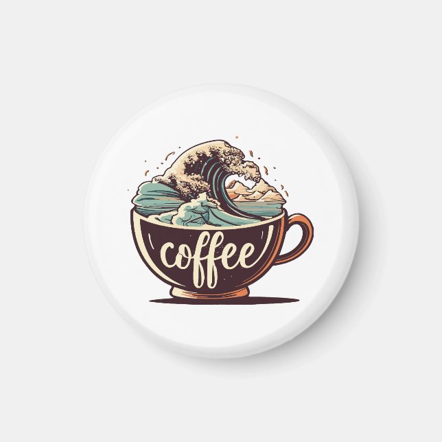 The Great Wave Of Coffee Magnet (Front)
