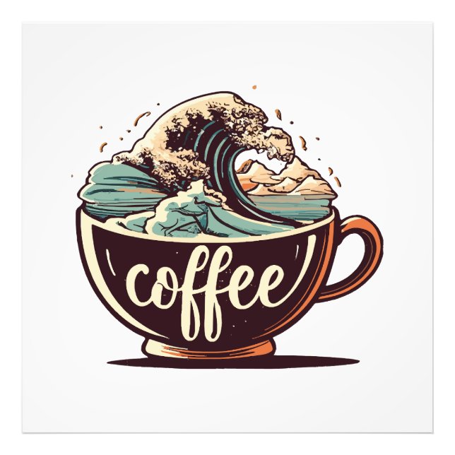 The Great Wave Of Coffee Photo Print (Front)