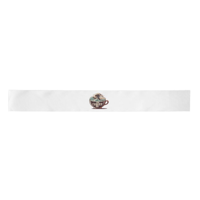 The Great Wave Of Coffee Satin Ribbon (Front)