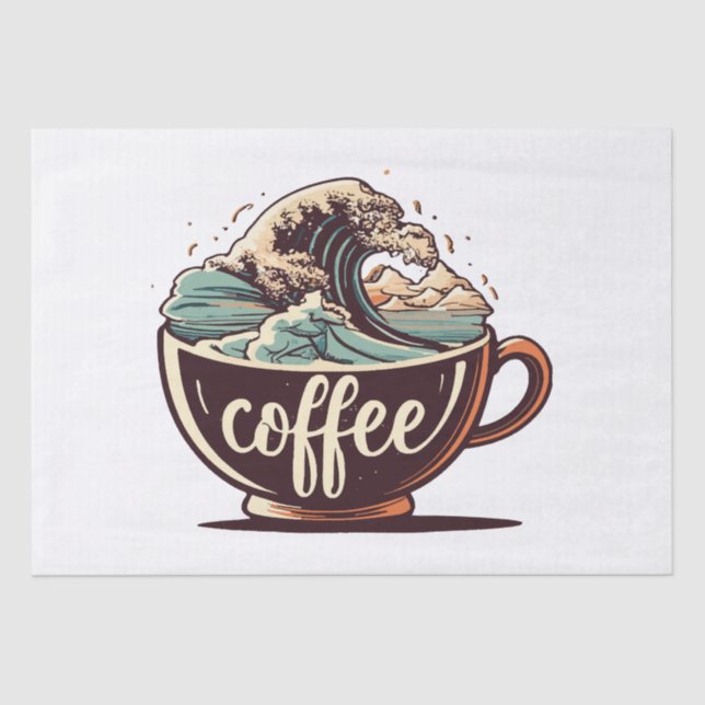 The Great Wave Of Coffee Tissue Paper (Front)