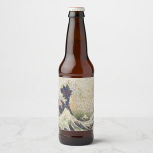 The Great Wave Of Honeydew Melon Fine Art Spoof Beer Bottle Label