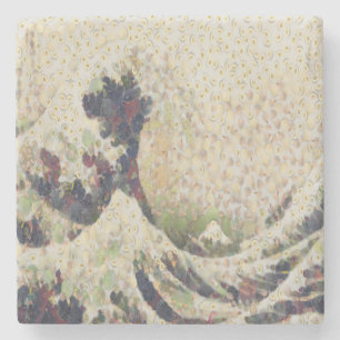 The Great Wave Of Honeydew Melon Fine Art Spoof Stone Coaster