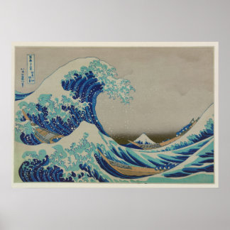 The Great wave of Kanagawa Japanese Woodblock Art Poster