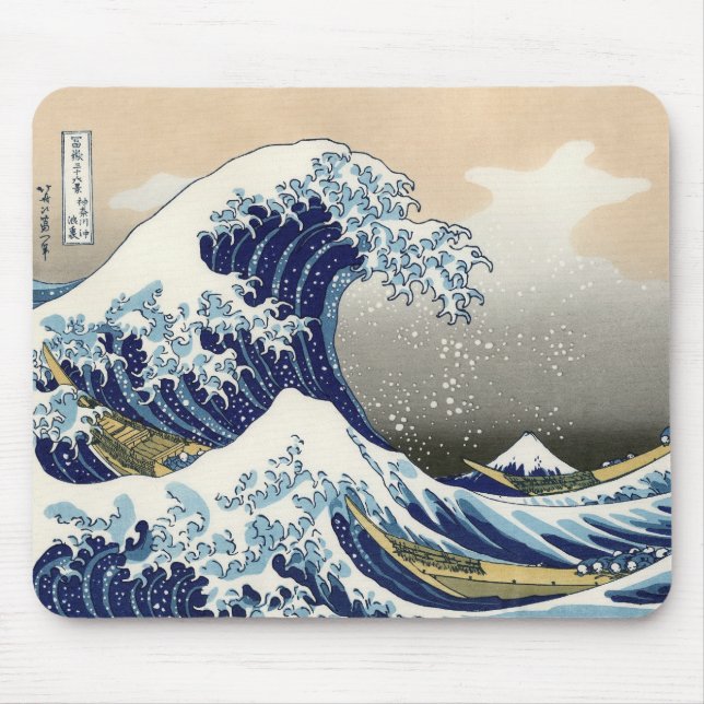 The Great Wave of Kanagawa - Katsushika Hokusai Mouse Pad (Front)