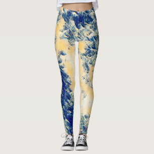 The Great Wave of Kanagawa Style Leggings