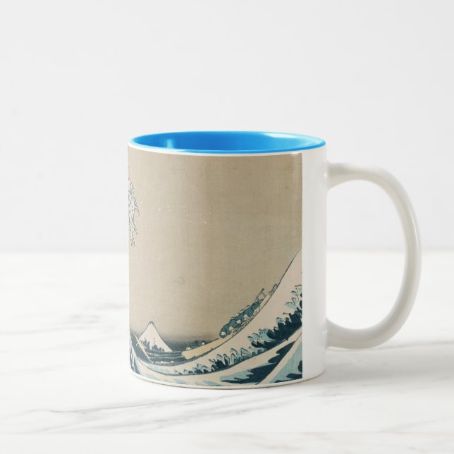 The Great Wave of Kanagawa, Views of Mt. Fuji Two-Tone Coffee Mug (Right)
