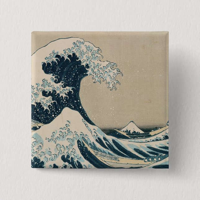 The Great Wave off Kanagawa 15 Cm Square Badge (Front)
