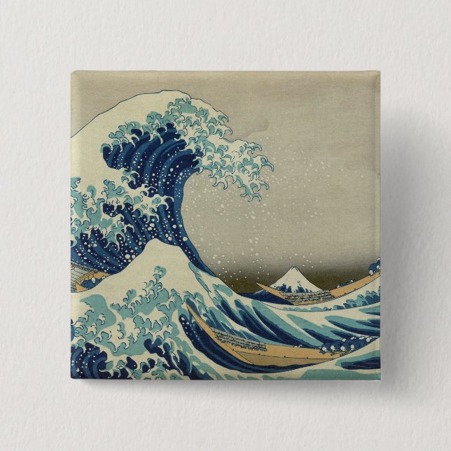 The Great Wave off Kanagawa 15 Cm Square Badge (Front)