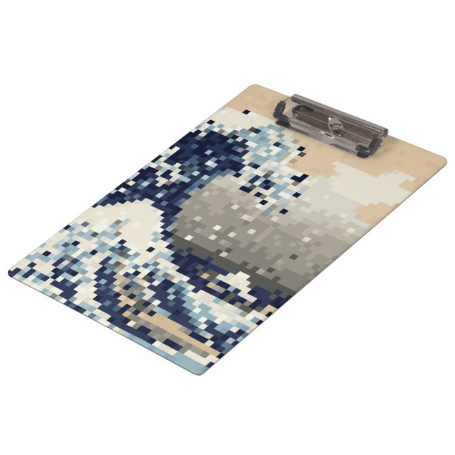 The Great Wave off Kanagawa 8 Bit Pixel Art Clipboard (Angled)