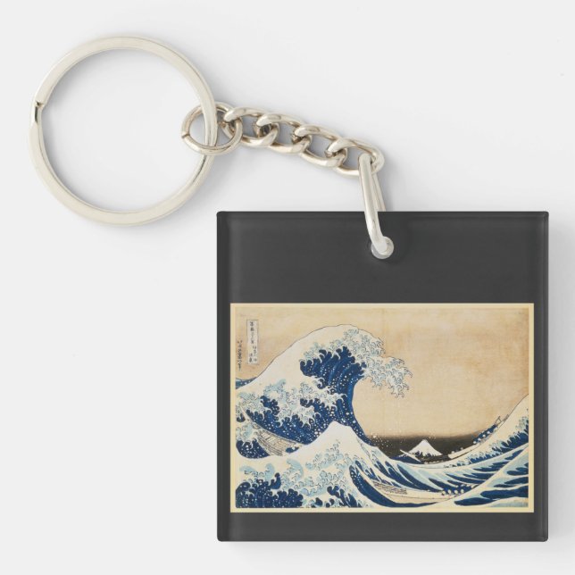 The Great Wave off Kanagawa by Hokusai Key Ring (Front)