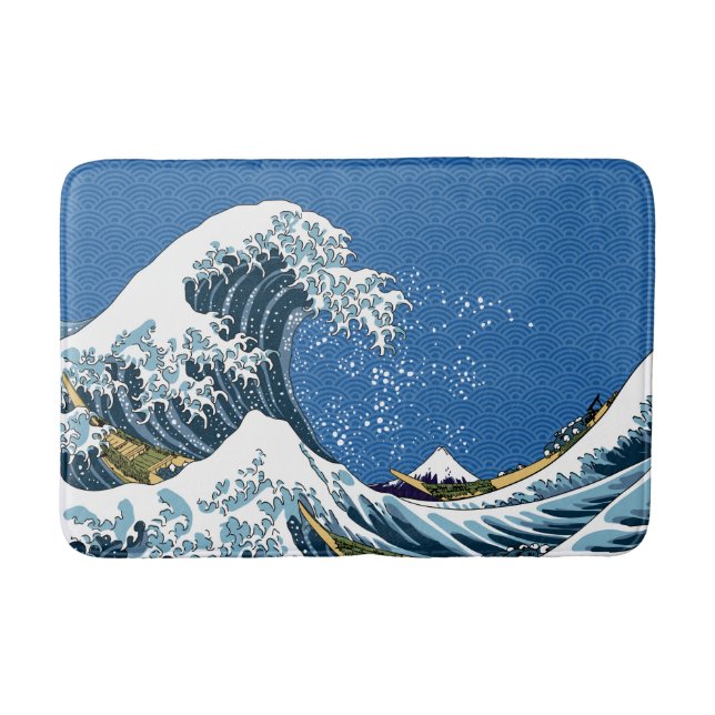 The Great Wave off Kanagawa- Classic Japanese Art Bath Mat (Front)