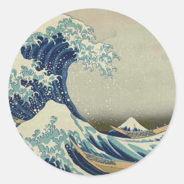 The Great Wave off Kanagawa Classic Round Sticker (Front)