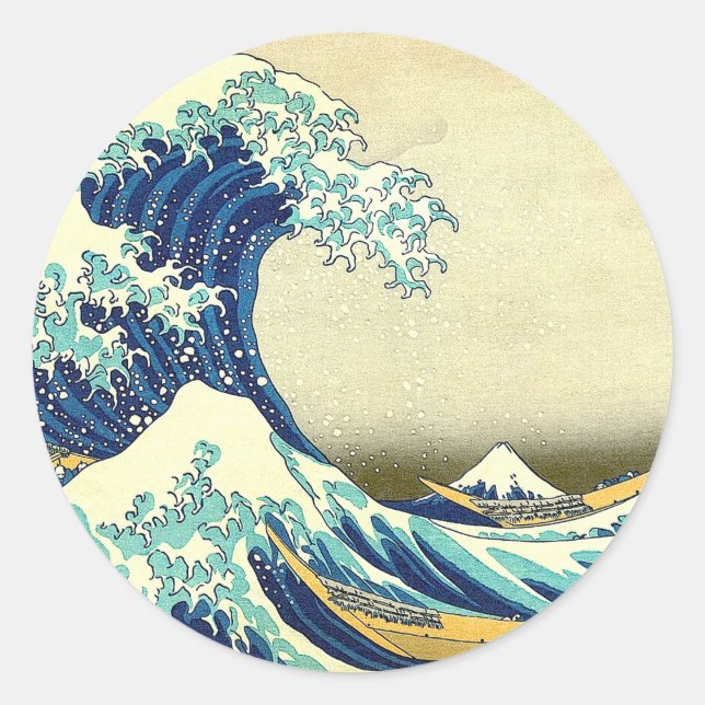 "The Great Wave Off Kanagawa" Classic Round Sticker (Front)