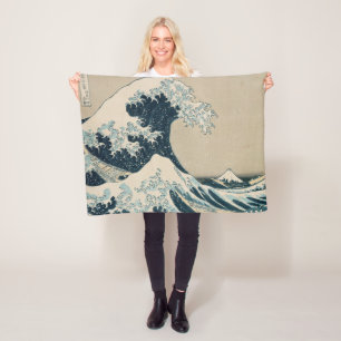 The Great Wave off Kanagawa Fleece Blanket